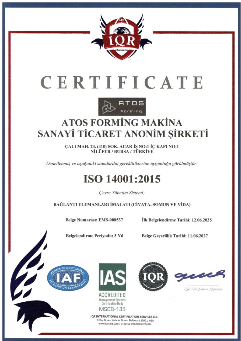 ATOS Forming ISO 14001 - 2027